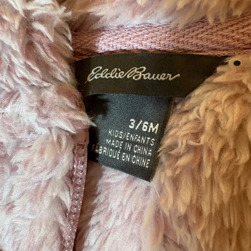 Eddie Bauer Kids Lilac Mauve Ultra-Soft Hooded Fleece Jacket 3/6M NWT‎